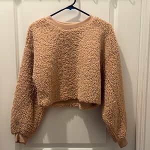 (5 for $30) Cozy cropped Beige Sherpa Pullover Sweater